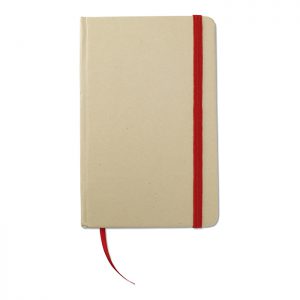 Notesbog med rødt bånd