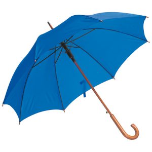Lyseblå Paraply - Træhåndtag