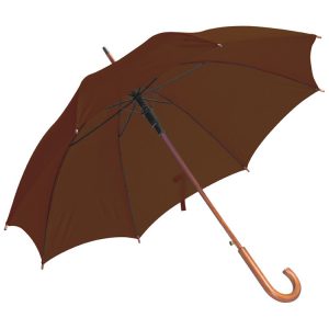 Brun Paraply - Træhåndtag