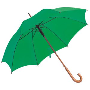 Lysegrøn Paraply - Træhåndtag