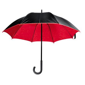 Paraply - Tofarvet med rød inderside