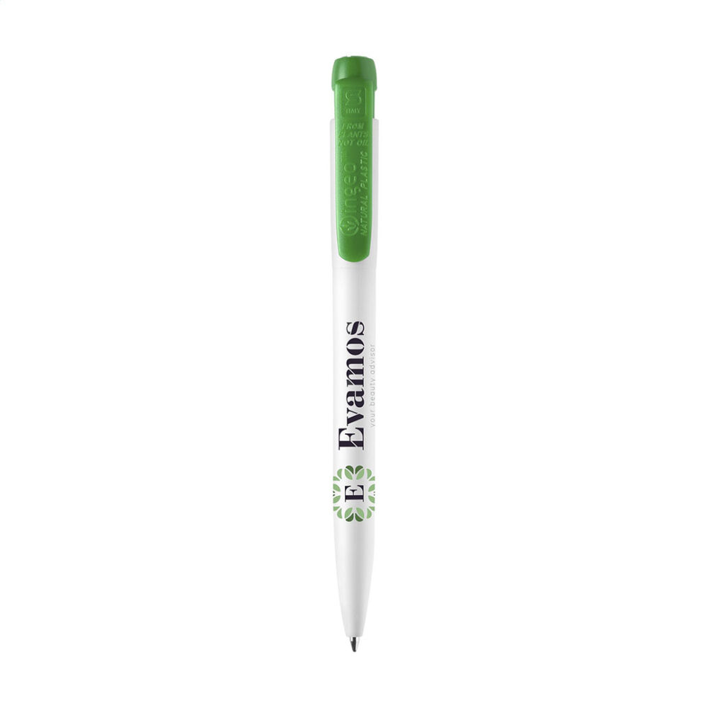 Grøn bæredygtig kuglepen med logo