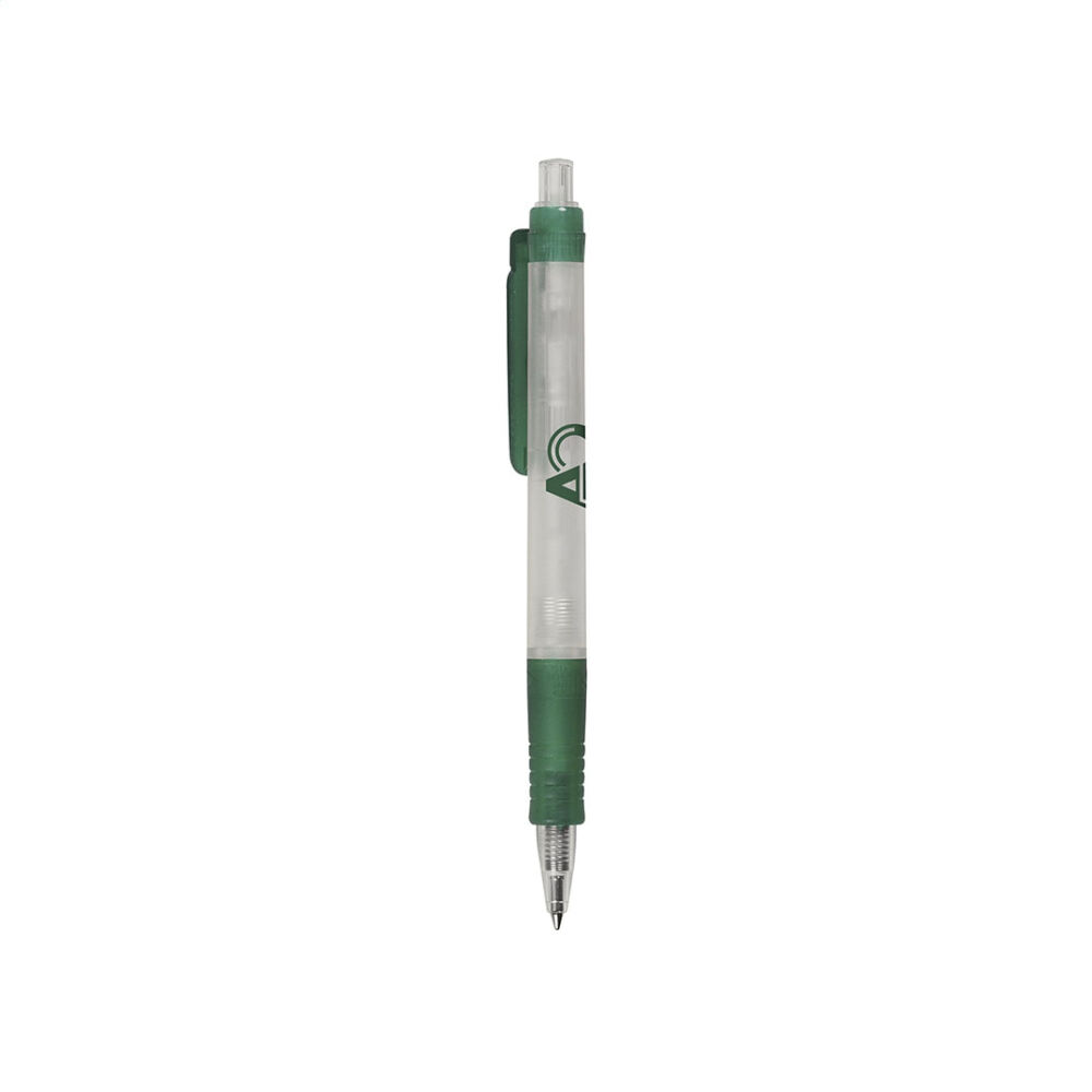 Grøn kuglepen med gummigreb