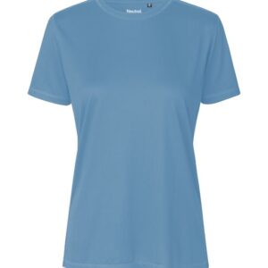 Ladies Recycled Performance T-shirt fra Neutral med logo i saphire